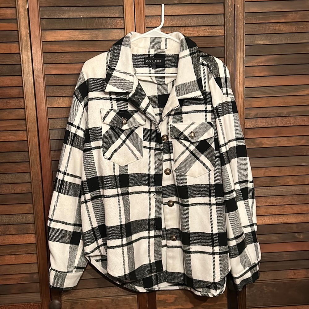 Love Tree Plaid Shacket